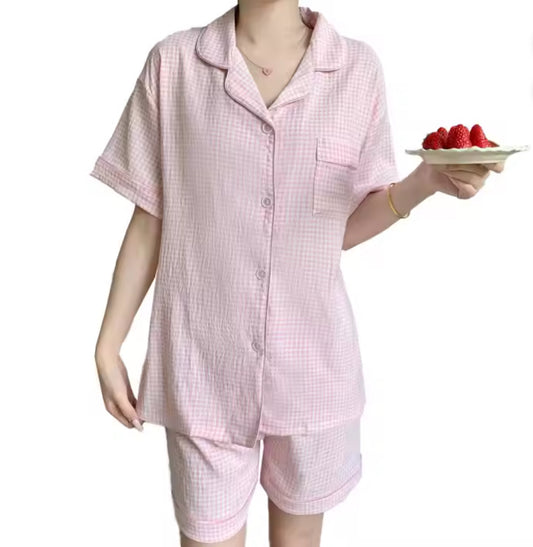 Short sleeve nightwear set with shorts